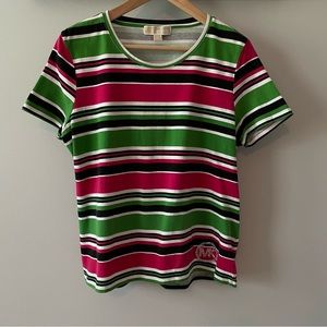 🌎🌎🌎 Michael Kors CUTE!!! Striped Tee, cotton blend, XL, EUC